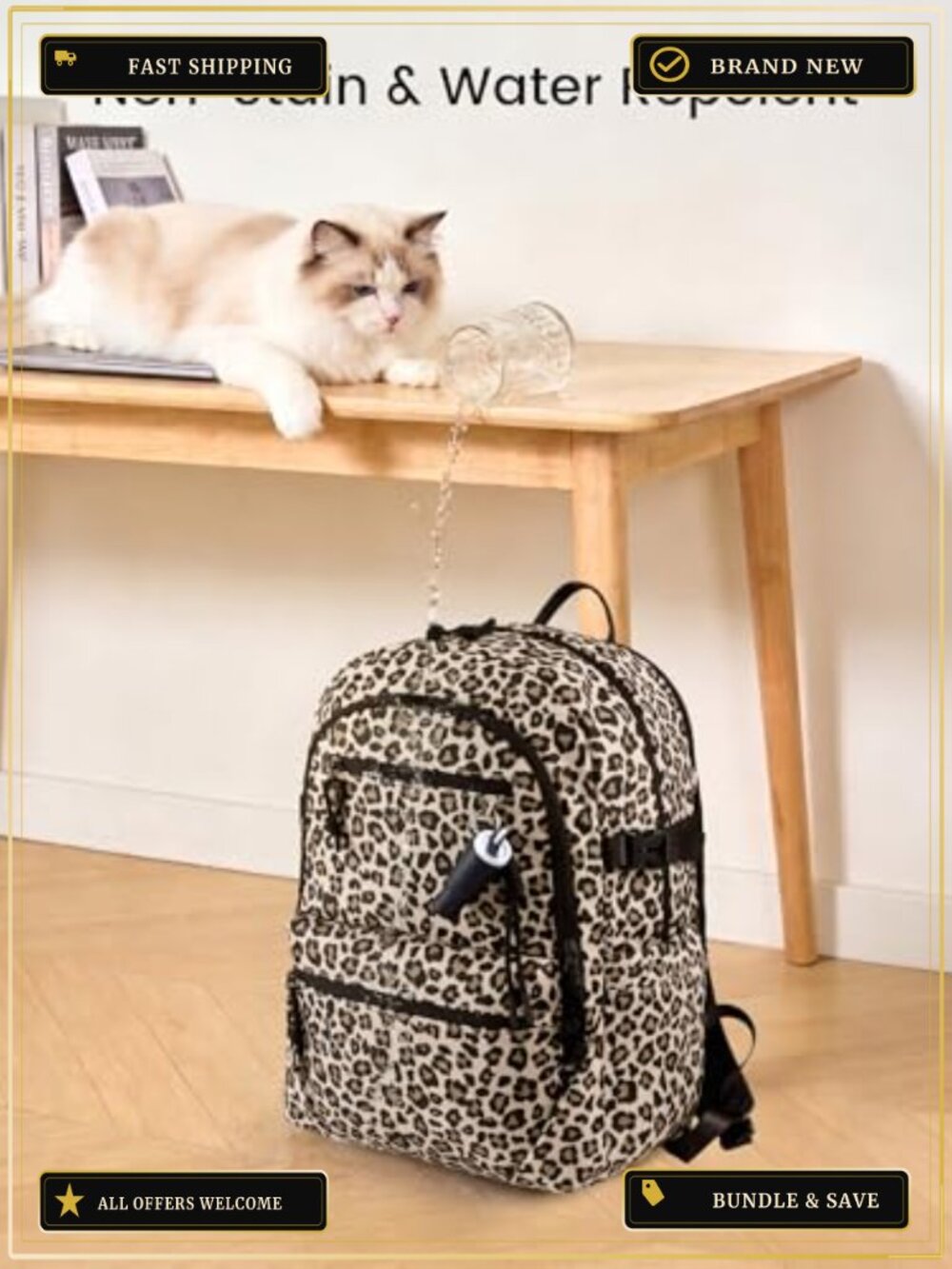 Waterproof Laptop Backpack 15.6 Inch Travel Work Bag with Cup Holder, Anti-Theft - Picture 3 of 5